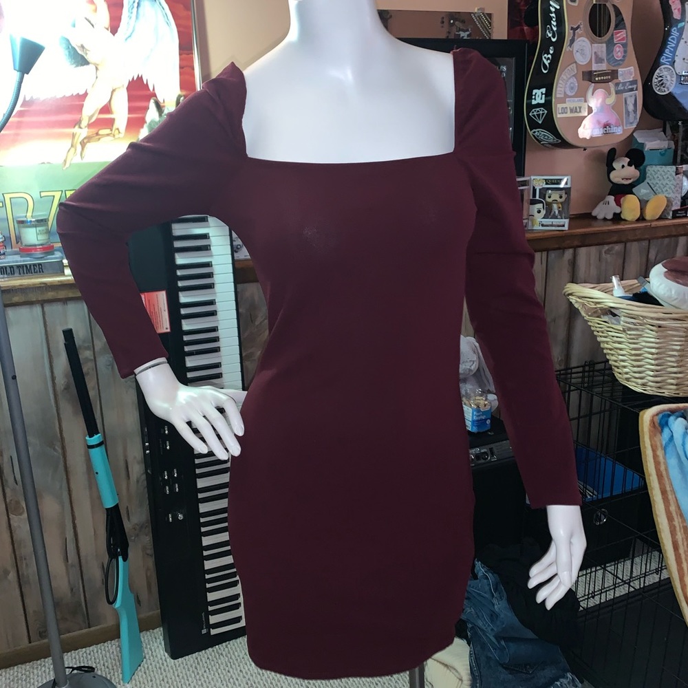 Red midi dress